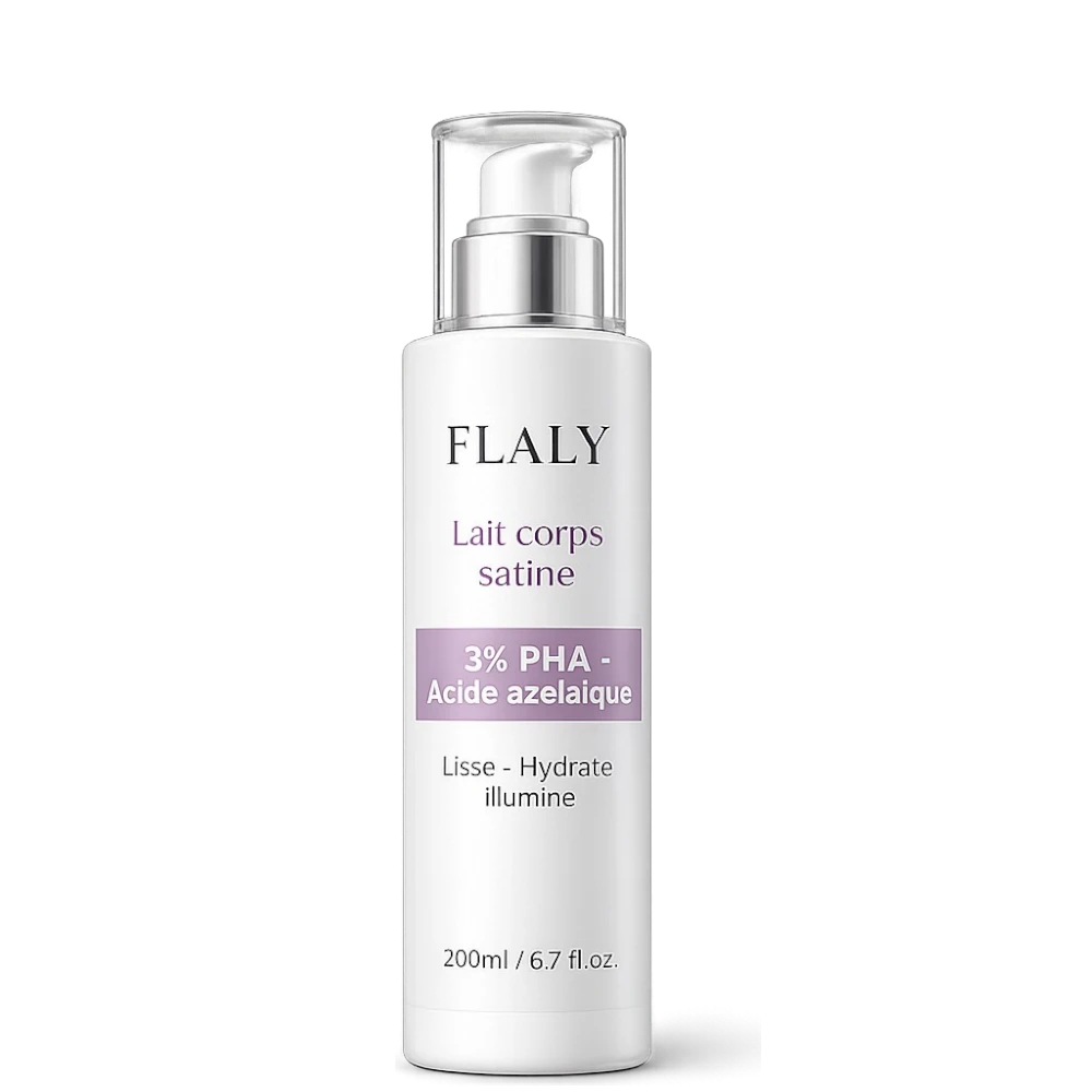 Flaly | Lait corps satiné - 3% PHA - Acide azélaïque