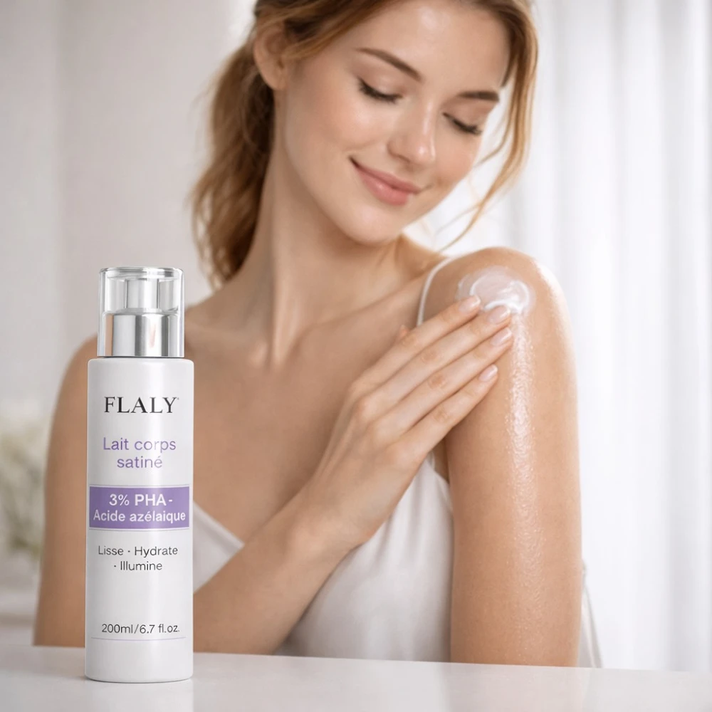 Flaly | Lait corps satiné - 3% PHA - Acide azélaïque – Image 3